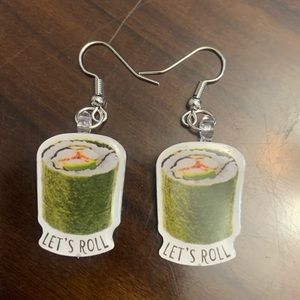 Let’s roll earrings quirky cheesy funny